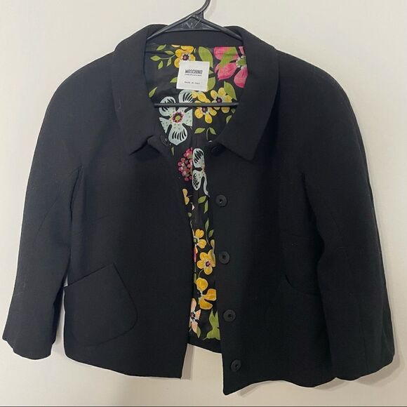 MOSCHINO Vintage Swing Crop Floral interior Jacket - Picture 7 of 13